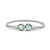 silver twisted bracelet with sea green geode gems on each end of clasp