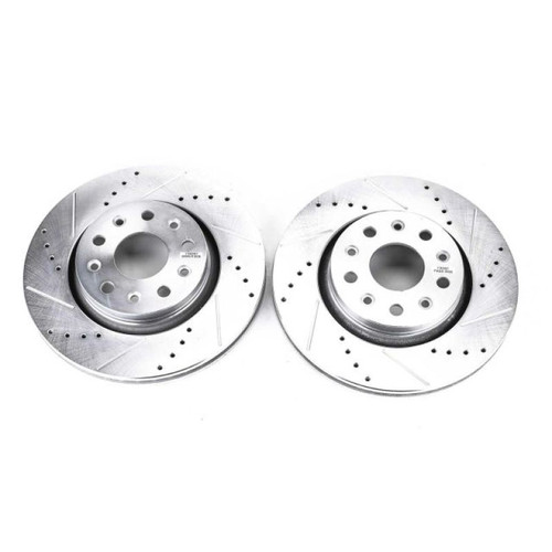 Power Stop 18-19 Jeep Wrangler Front Evolution Drilled & Slotted Rotors - Pair Power Stop 18-19 Jeep Wrangler Front Evolution Drilled & Slotted Rotors - Pair
