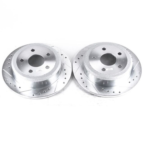 Power Stop 07-17 Jeep Wrangler Rear Evolution Drilled & Slotted Rotors - Pair Power Stop 07-17 Jeep Wrangler Rear Evolution Drilled & Slotted Rotors - Pair