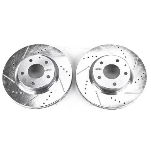 Power Stop 14-18 Mazda 3 Front Evolution Drilled & Slotted Rotors - Pair Power Stop 14-18 Mazda 3 Front Evolution Drilled & Slotted Rotors - Pair
