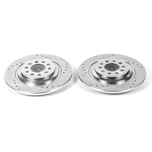 Power Stop 14-19 Jeep Cherokee Rear Evolution Drilled & Slotted Rotors - Pair Power Stop 14-19 Jeep Cherokee Rear Evolution Drilled & Slotted Rotors - Pair