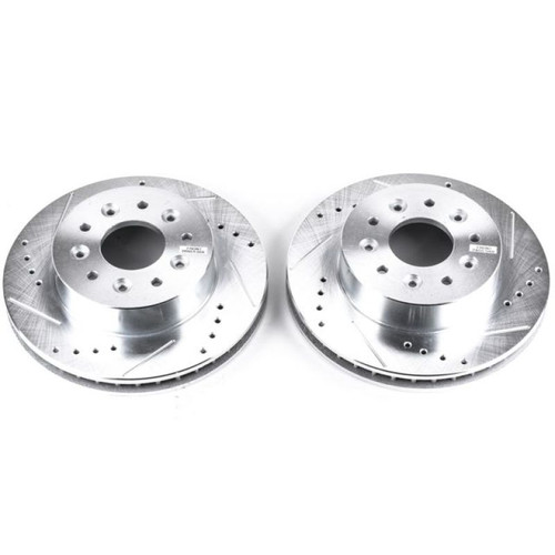 Power Stop 63-82 Chevrolet Corvette Front Evolution Drilled & Slotted Rotors - Pair Power Stop 63-82 Chevrolet Corvette Front Evolution Drilled & Slotted Rotors - Pair