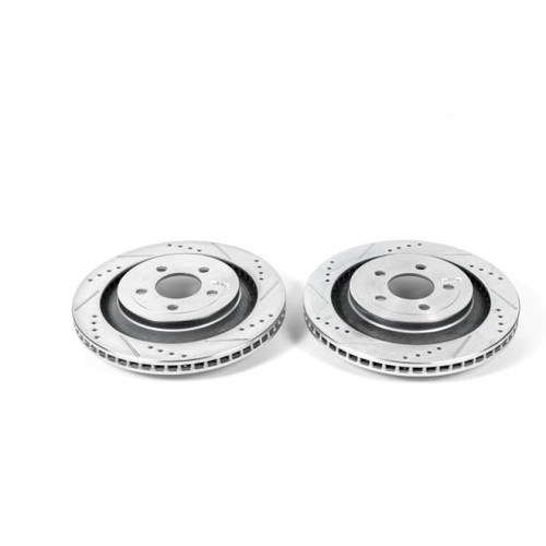 Power Stop 15-19 Ford Mustang Rear Evolution Drilled & Slotted Rotors - Pair Power Stop 15-19 Ford Mustang Rear Evolution Drilled & Slotted Rotors - Pair