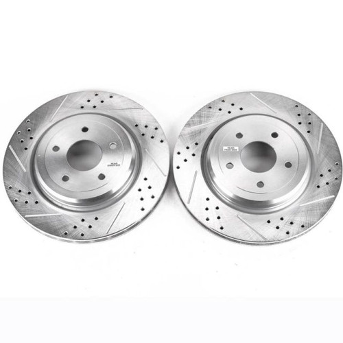 Power Stop 06-13 Chevrolet Corvette Rear Evolution Drilled & Slotted Rotors - Pair Power Stop 06-13 Chevrolet Corvette Rear Evolution Drilled & Slotted Rotors - Pair