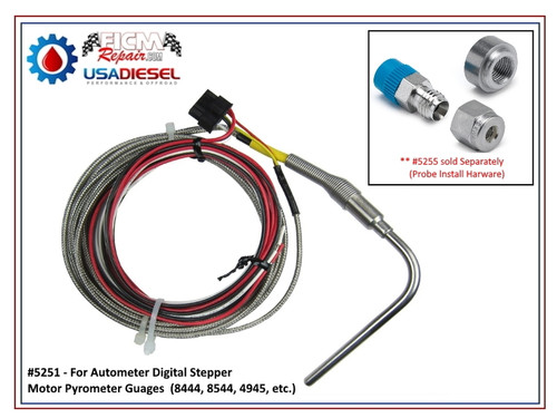 Compression Fitting - Type K - For Auto Meter digital stepper Pyrometer/EGT probes