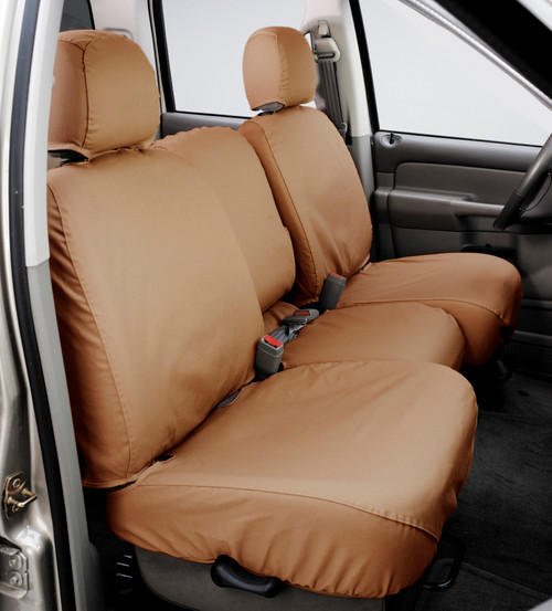 Covercraft 19-20 Ford F150 Polycotton SeatSaver Custom Front Row Seat Covers - Tan