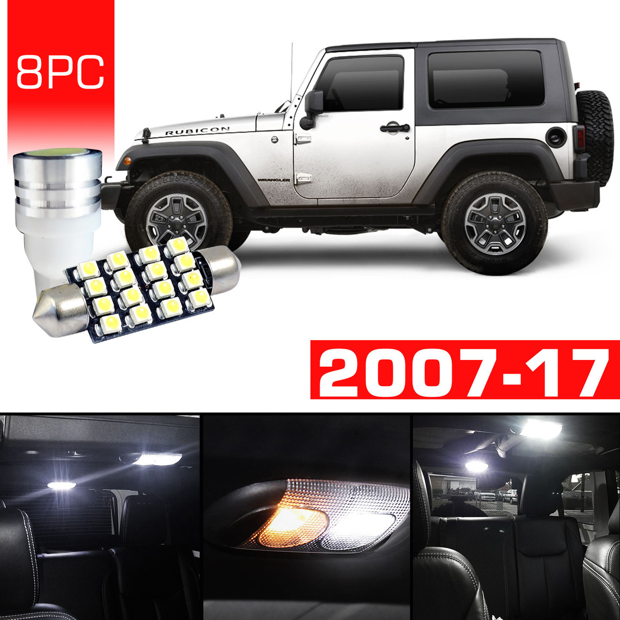 License Light For 2007 2018 Jeep Wrangler White Led Interior