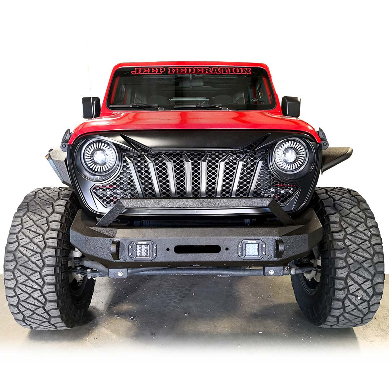 PUNISHER Front Grille for Jeep Wrangler JL & Gladiator 2018-2022 -  JPFEDERATION