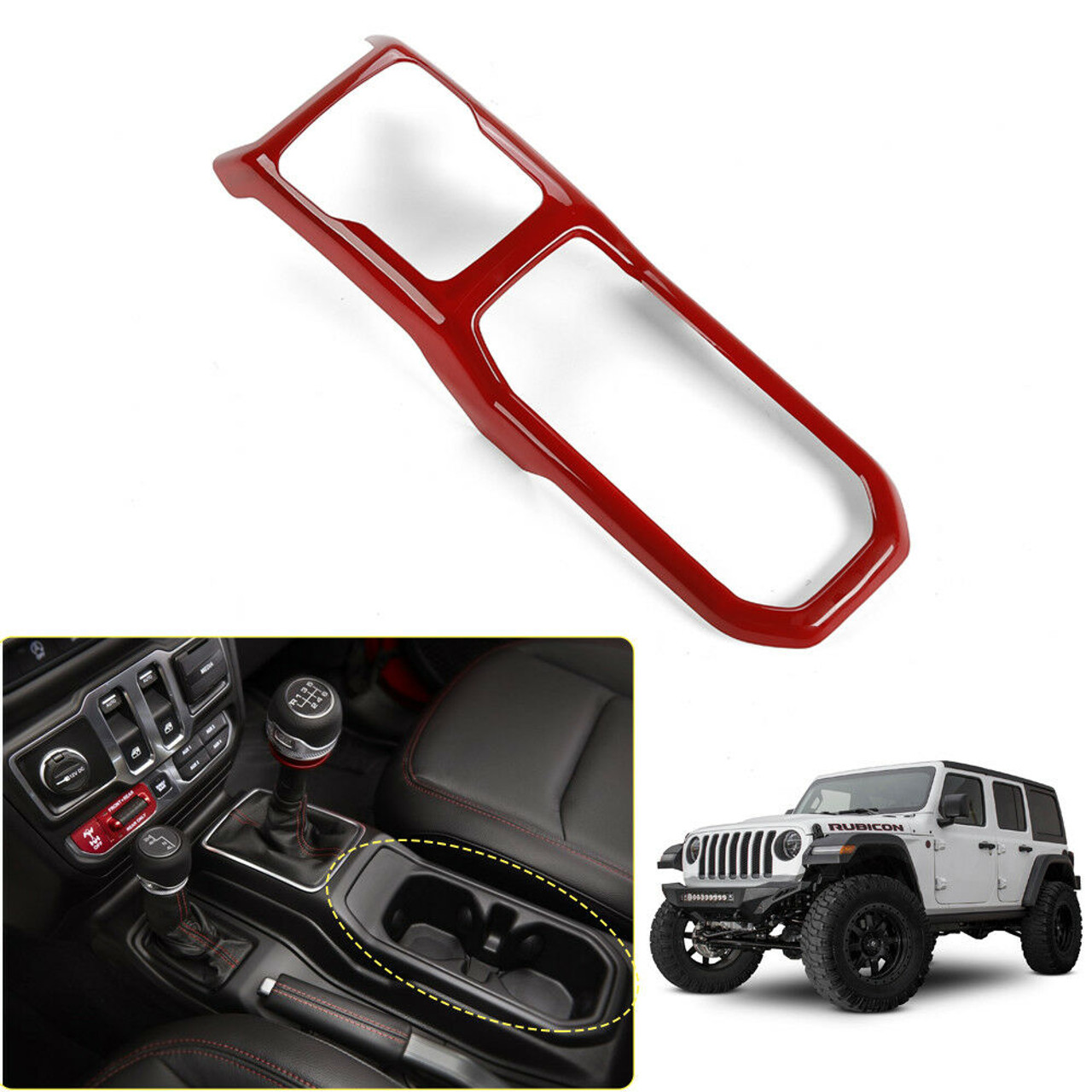 Gear Shift Panel Cover Frame Trim For Jeep Wrangler JL 2018-2023 Red