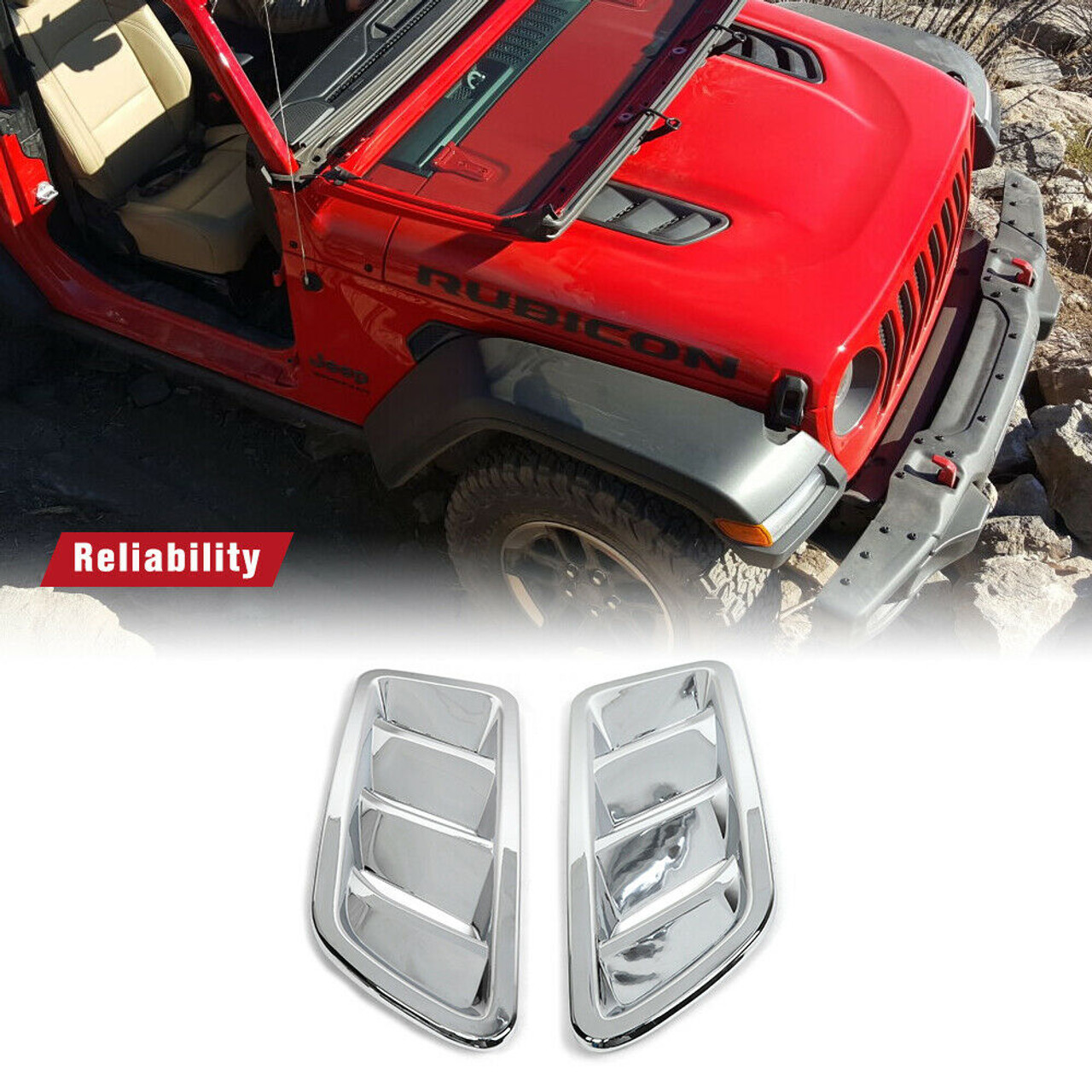 Front Engine Hood Air Vent Cover Decoration For Jeep Wrangler JL 2018+ -  JPFEDERATION