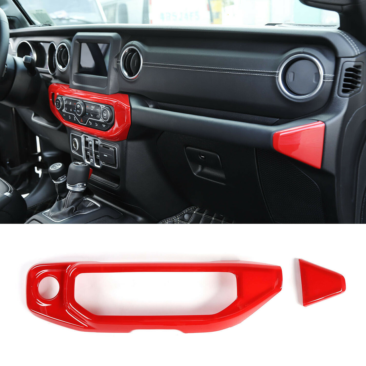 Full Set Interior Decoration Trim Kit for Jeep Wrangler JL 2018-2023 Red -  JPFEDERATION