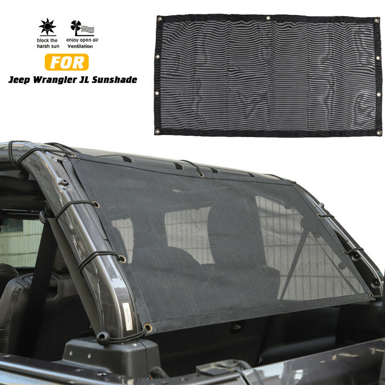 Rear Cargo Trunk Sun Screen Insulation Mesh Cover for Jeep