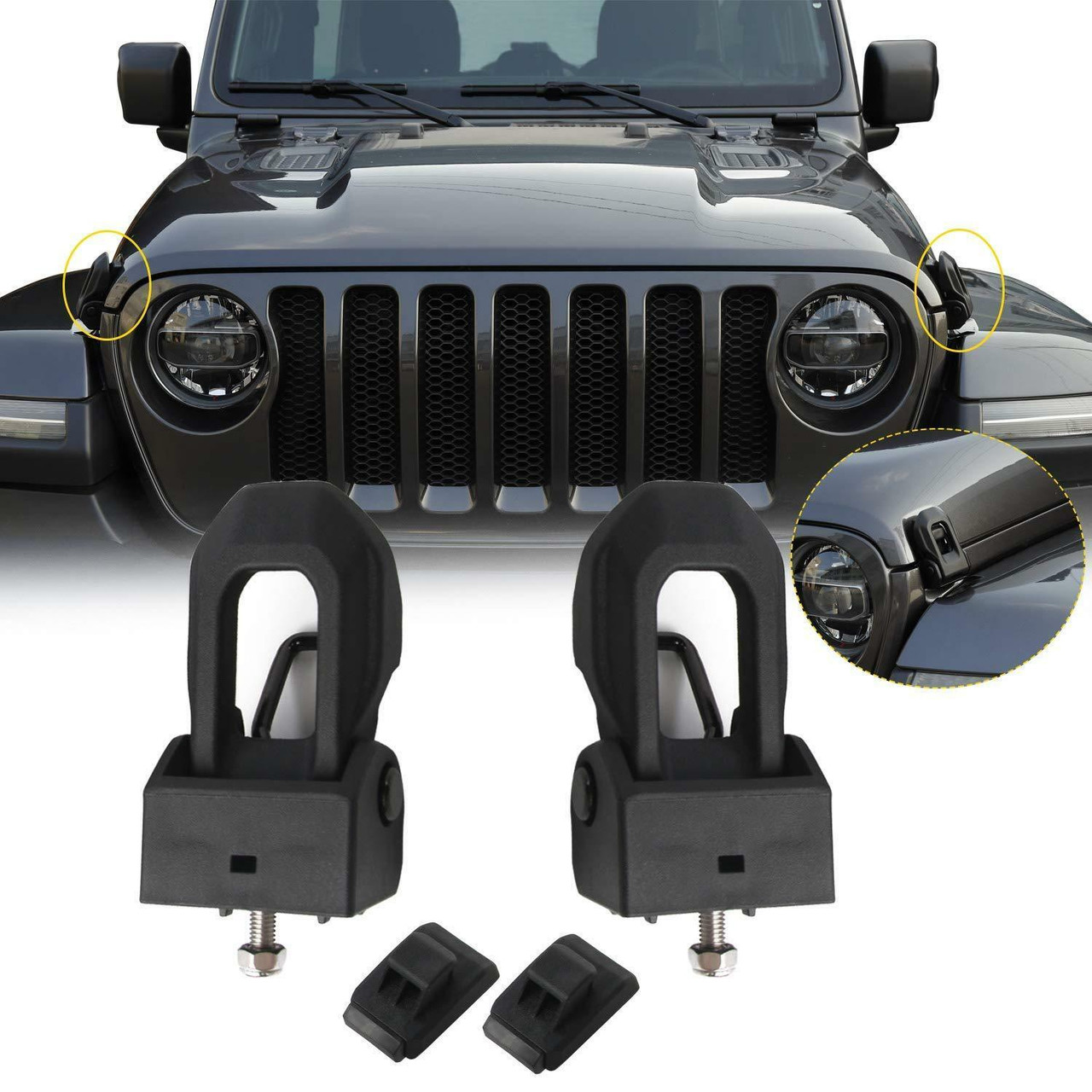 Hood Lock Bracket Latches for Jeep Wrangler JK JKU Sahara 2007-2017 -  JPFEDERATION