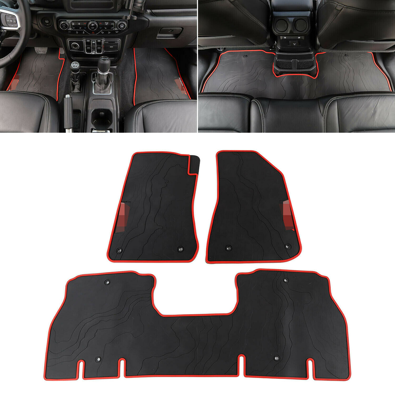 Rubber Floor Mats Waterproof Floor Liners For Jeep Wrangler JL 4Door  2018-2023 - JPFEDERATION