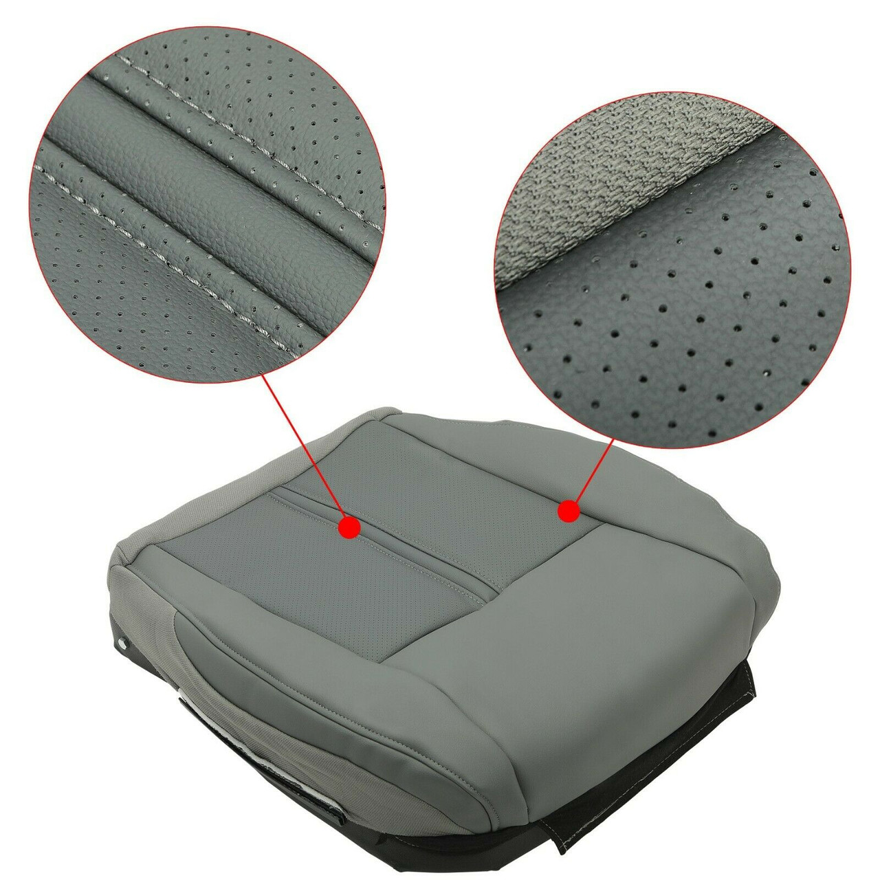 Front Seat Cushion Cover Driver Side For Jeep Grand Cherokee (20052007) 2Tone Gray JPFEDERATION