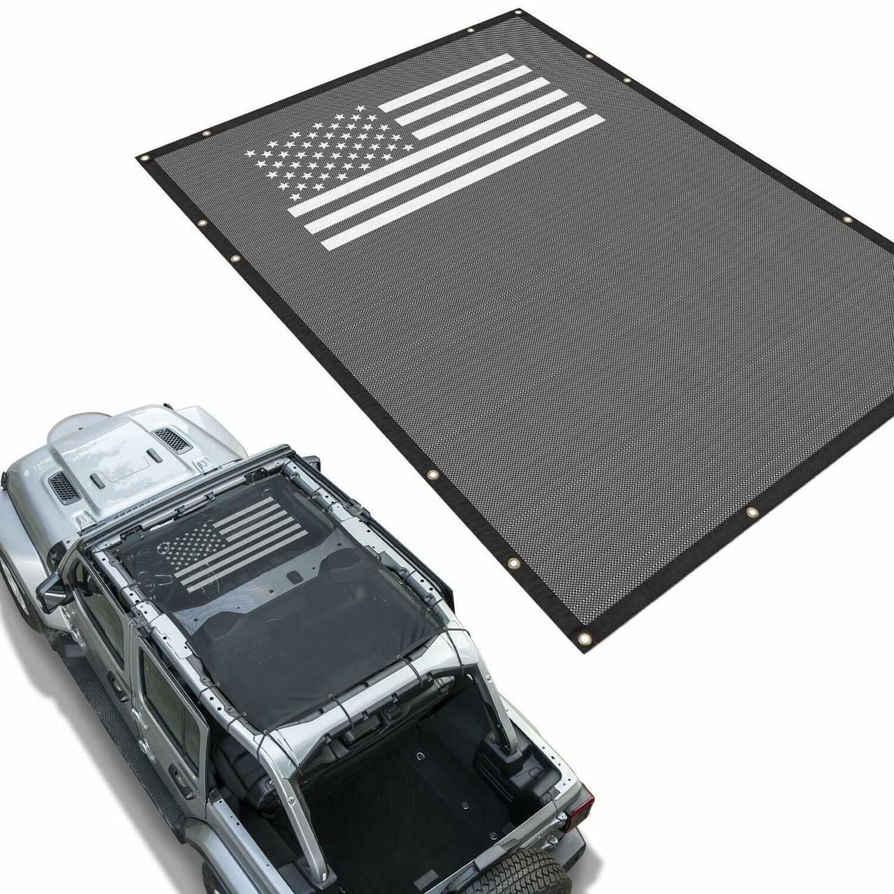 Flag Mesh Shade Top Cover for Jeep Wrangler JL JLU 4-Door 2018-2023 -  JPFEDERATION