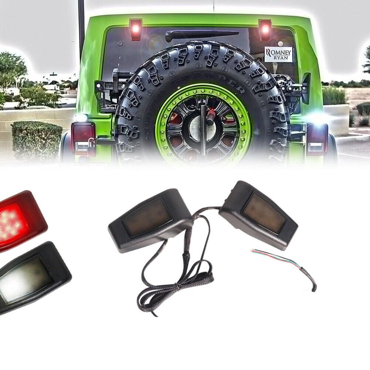 Tailgate Rear Window Glass Hinge LED Light For Jeep Wrangler JK (2007-2017)  - JPFEDERATION