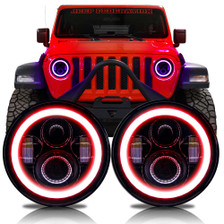 HALO RGB Color Projector LED Headlights for Wrangler JL & Gladiator 2018+ HALO RGB Color Projector LED Headlights for Wrangler JL & Gladiator 2018+