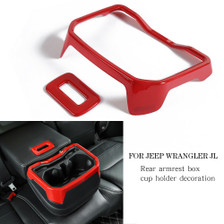 Rear Panel Cup Holder Frame Cover Trim For Jeep JL Wrangler & Unlimited 2018-2023  Rear Panel Cup Holder Frame Cover Trim For Jeep JL Wrangler & Unlimited 2018-2023