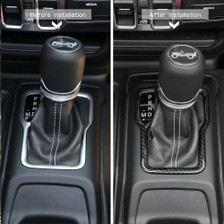 Gear Shift Plate Cover For Jeep Wrangler JL 2018-2023  Carbon Fiber Gear Shift Plate Cover For Jeep Wrangler JL 2018-2023  Carbon Fiber