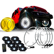 LED Wheel Lights Kit White with Turn Signal and 8 White Rock Lights LED Wheel Lights Kit White with Turn Signal and 8 White Rock Lights