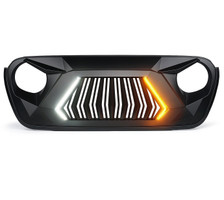 Matte Black Guardian Grille  LED Lights for 2018-2023 Jeep Wrangler JL JLU Matte Black Guardian Grille  LED Lights for 2018-2023 Jeep Wrangler JL JLU