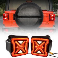 Arrow Smoked LED Rear Tail Lights Brake Reverse Turn Signals for 2018-2021 Jeep Wrangler JL JLU Arrow Smoked LED Rear Tail Lights Brake Reverse Turn Signals for 2018-2021 Jeep Wrangler JL JLU
