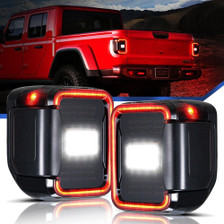 Smoked 3rd Gen LED Tail Lights Brake Turn Signal Reverse for Jeep Gladiator JT 2019-2023  Smoked 3rd Gen LED Tail Lights Brake Turn Signal Reverse for Jeep Gladiator JT 2019-2023