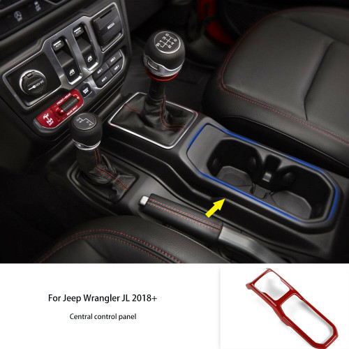 Gear Shift Panel Cover Frame Trim For Jeep Wrangler JL 2018-2023 Red -  JPFEDERATION