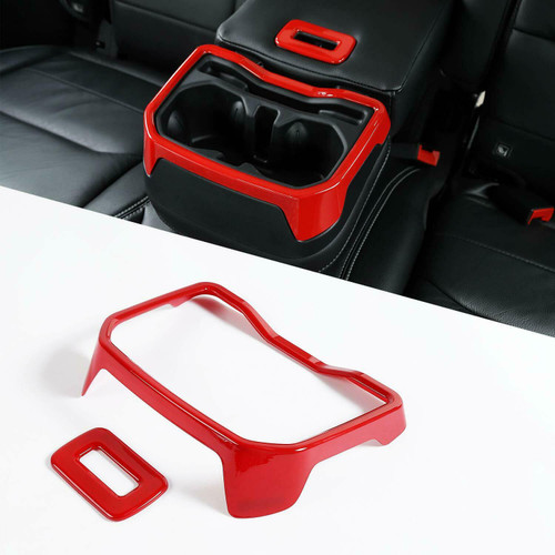 Rear Panel Cup Holder Frame Cover Trim For Jeep JL Wrangler & Unlimited