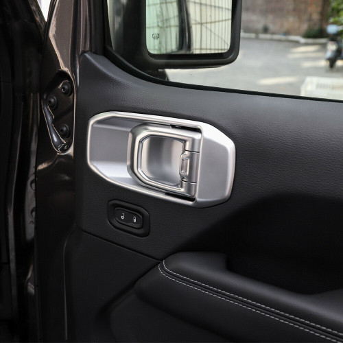 Interior Door Handle Bowl Cover Trim for Jeep Wrangler JL 2018+-