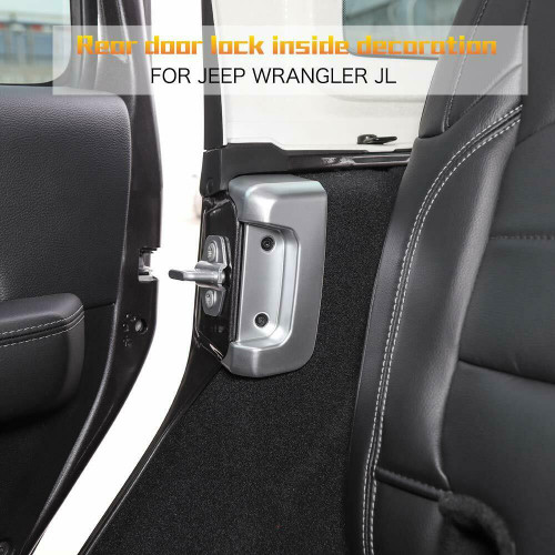 Rear Door Lock Protection Buckle Cover Trim for Jeep Wrangler JL 2018-2023  2pcs