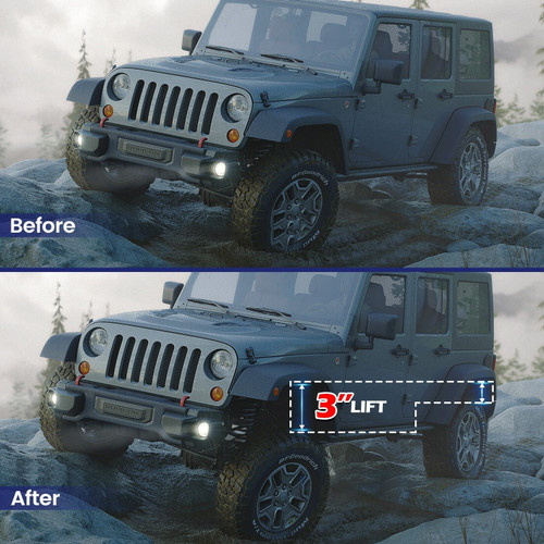 3" Full Lift Kit w/ Shock Extenders for Jeep Wrangler JK Unlimited 2007