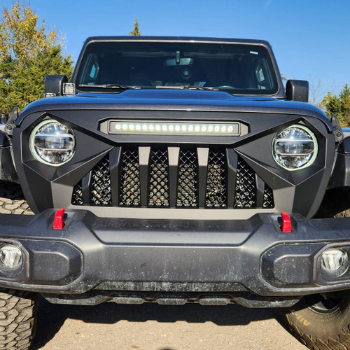 Light Bar LED Grille Grille for Jeep Wrangler JL u0026 Gladiator 2018-2023 -  JPFEDERATION