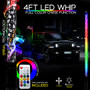 LED RGB Color Chasing Whip Lights 3 4 5 Feet