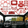 Full Set Interior Decoration Trim Kit for Jeep Wrangler JL 2018+ Red