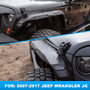 Front And Rear Fender Flares with LED Lights Black Steel for (2007-2018) Jeep Wrangler JK JKU  