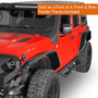 Front And Rear Tube Fender Flares with Removable LED Turn Signals for 2018-2024 Jeep Wrangler JL