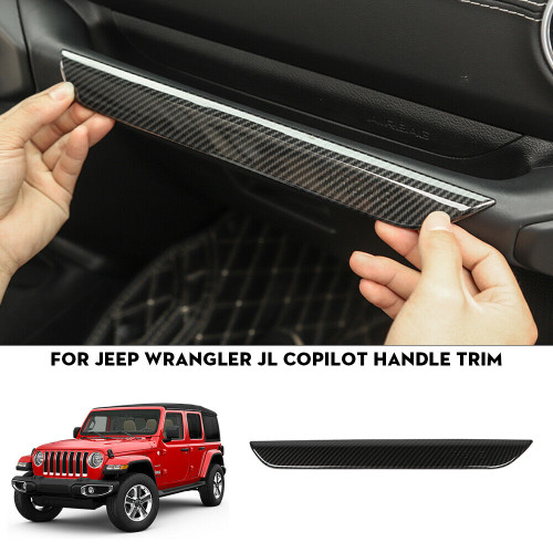 Copilot Side Grab Handle Bar Trim for Jeep Wrangler JL 2018-2023 Carbon  Fiber Finish - JPFEDERATION