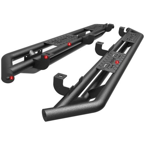 Running Boards Side Steps Rail Steps Rock Sliders for Jeep Wrangler JLU  Tube 4dr 2018 up Tube Style - JPFEDERATION