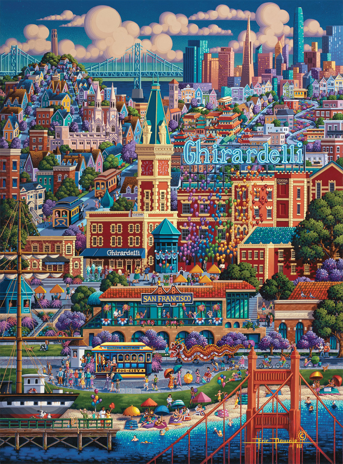 Buffalo Games Puzzle 1000 Pezzi: Eric Dowdle – Seaside, USA (68x50 Cm) – Poster Incluso