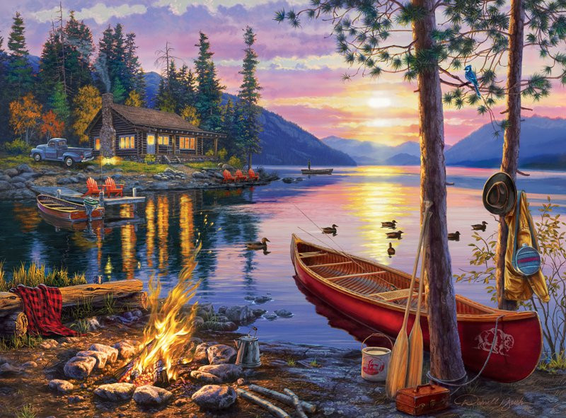 Darrell Bush Canoe Lake 1000 Piece Jigsaw Puzzle