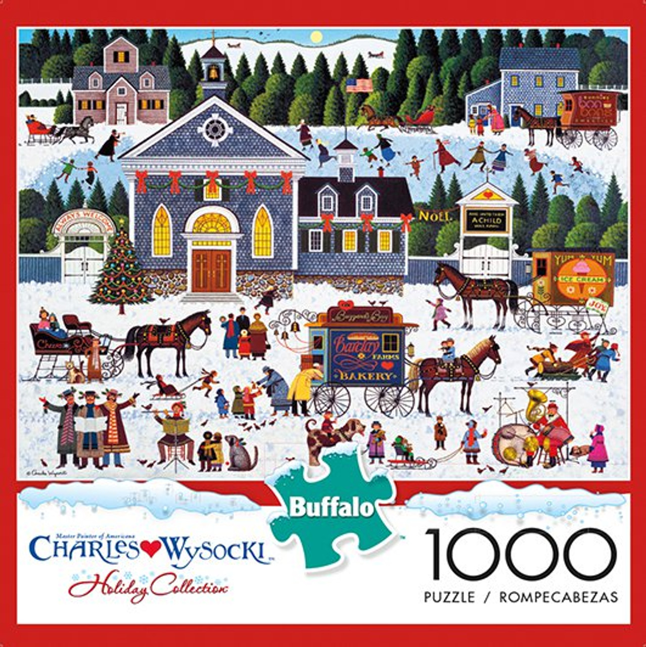 Charles Wysocki Churchyard Christmas 1000 Piece Jigsaw Puzzle