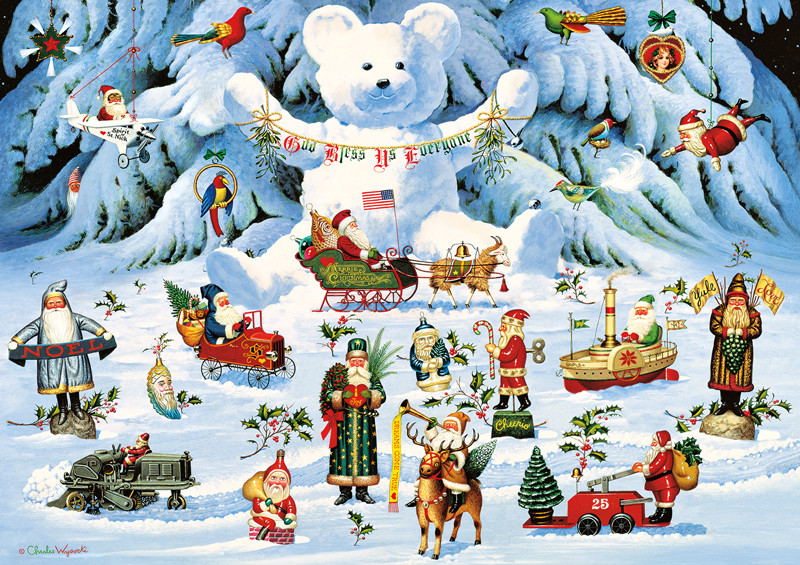 Charles Wysocki Jingle Bell Teddy & Friends 300 Large Piece Jigsaw