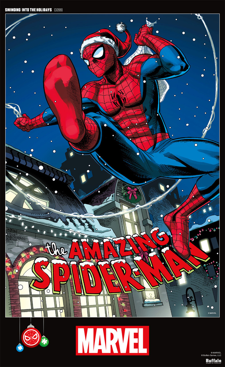 Marvel Spider-Man Swinging Into The Holidays 500 Piece Jigsaw Puzzle