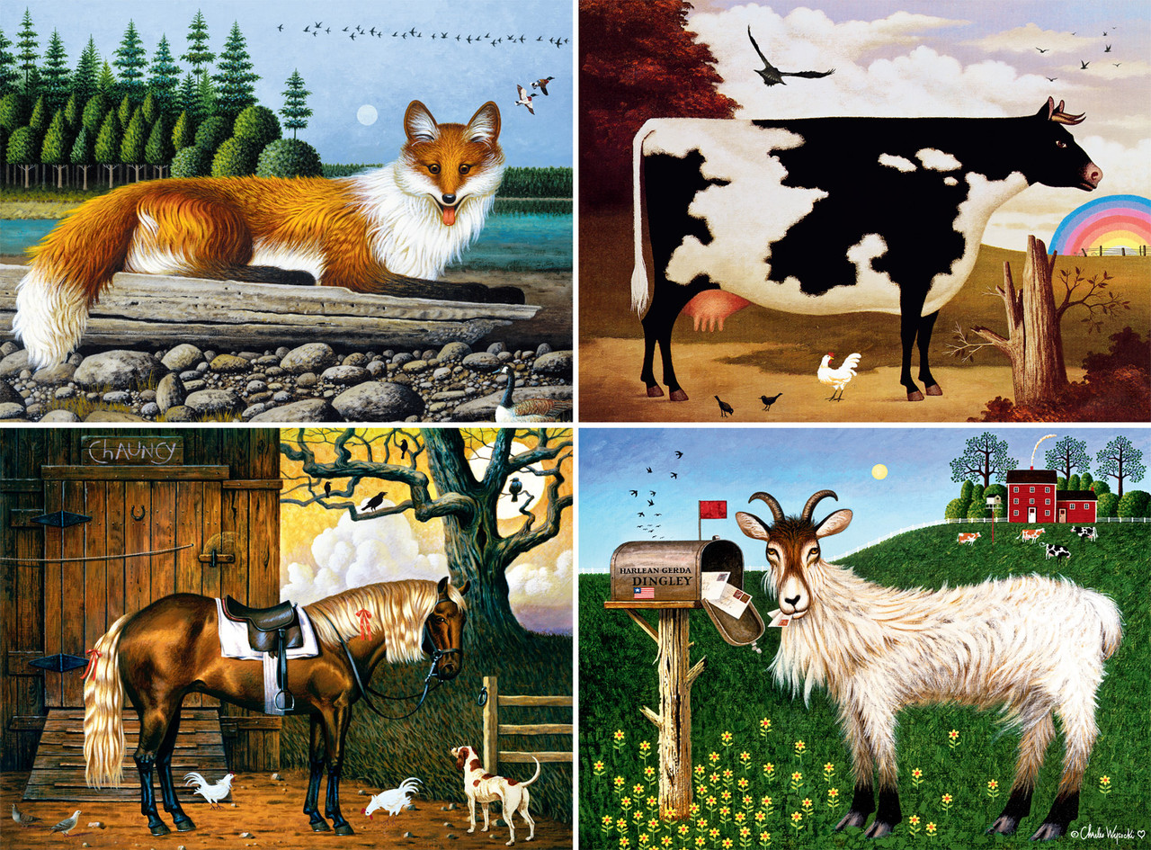 Buffalo Games - Charles Wysocki - Animal Collage - 1000 Piece Jigsaw Puzzle for Adults Challenging Puzzle Perfect for Game Nights - Finished Size