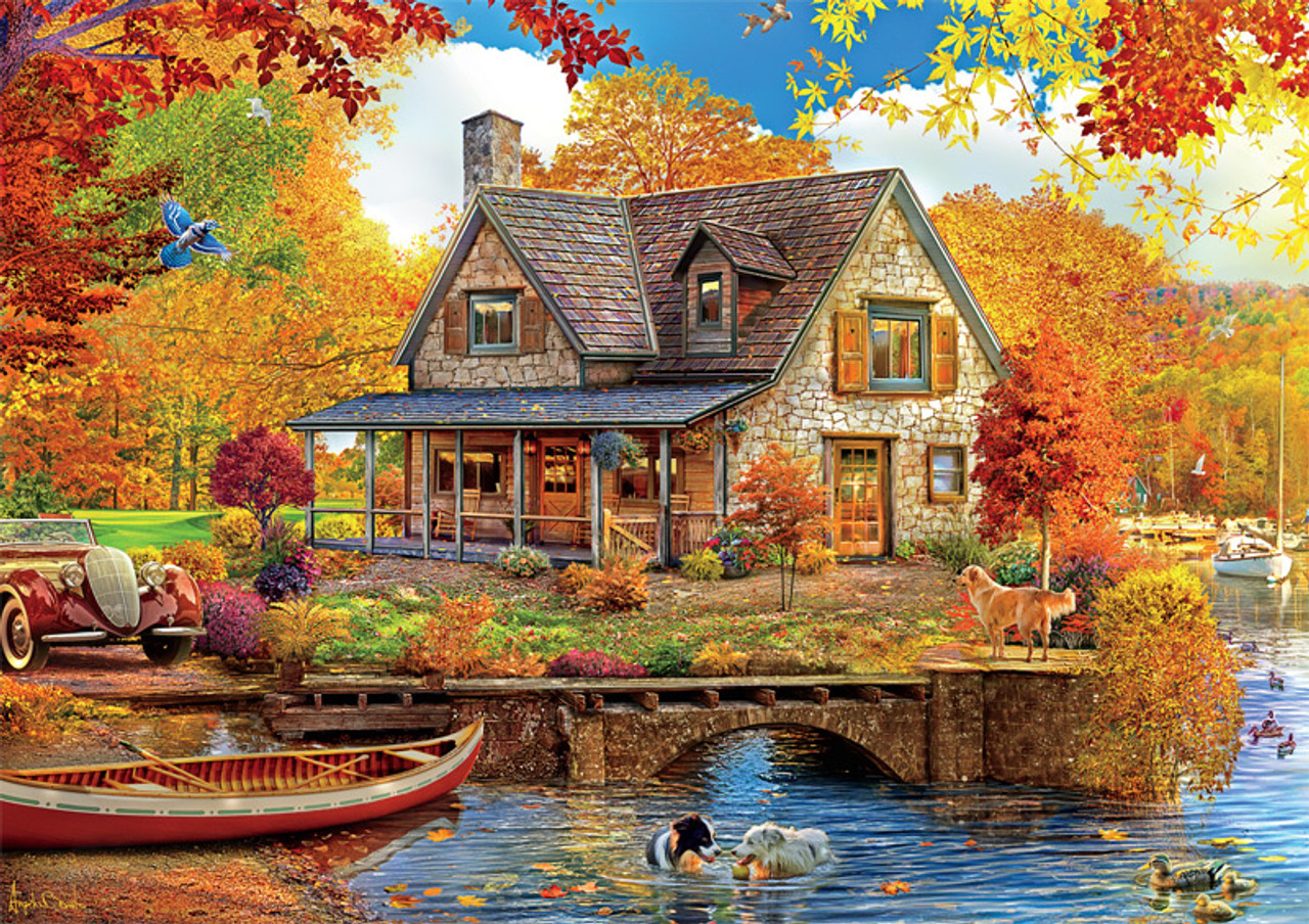 Country Life: Autumn Lake House 500 Piece Puzzle