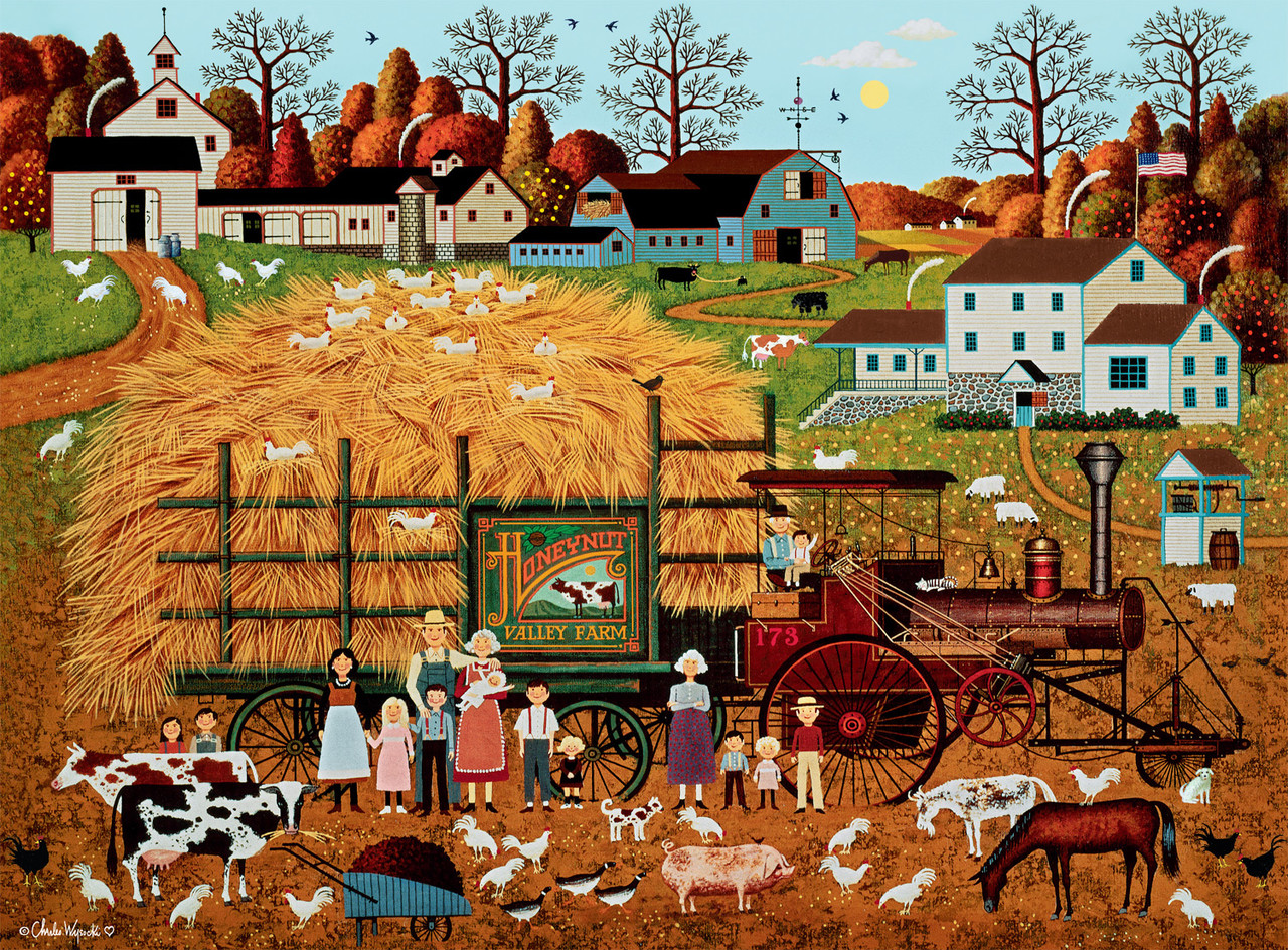 希少 チャールズ・ワイソッキー 置時計 HONEY PUMPKIN VALLEY Amazon.com: Buffalo Games - Charles Wysocki - Honey Pumpkin