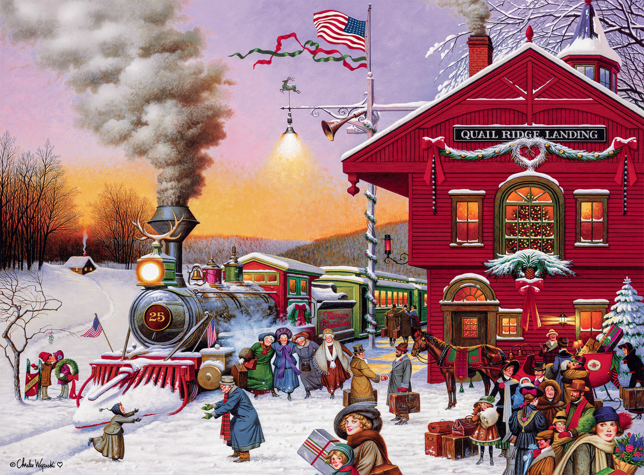 チャールズワイソッキー Charles Wysocki クリスマス Charles Wysocki: Whistle Stop Christmas 1000 Piece Puzzle