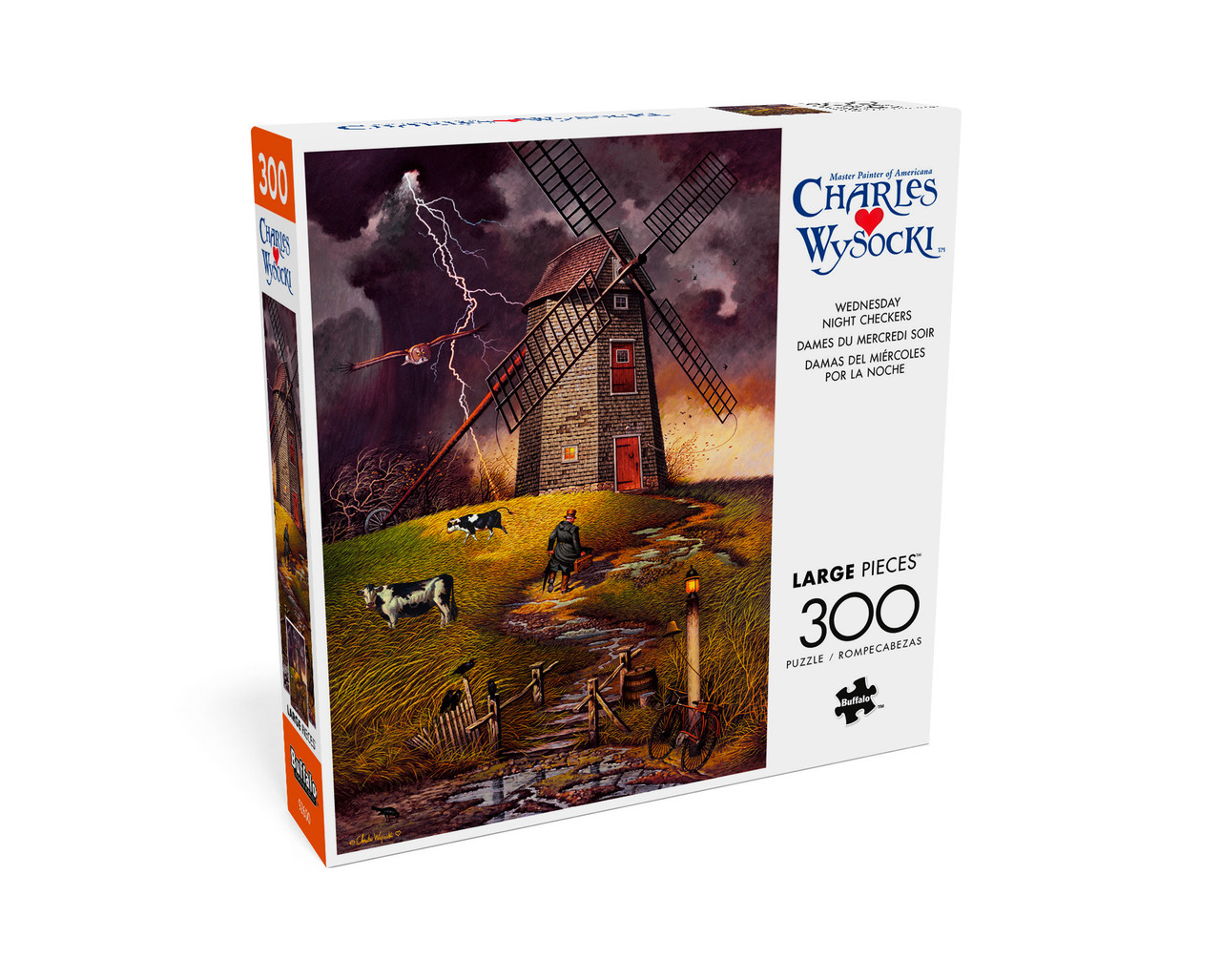 Charles Wysocki: Wednesday Night Checkers 300 Piece Puzzle